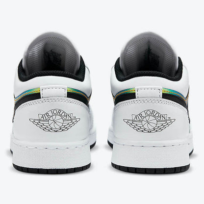Men's Air Jordan 1 Low 'White Black-Metallic Gold' Shoes