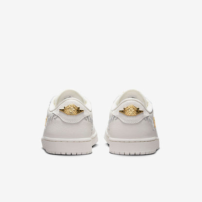 Men's Air Jordan 1 Low 'White Metallic Gold' Shoes