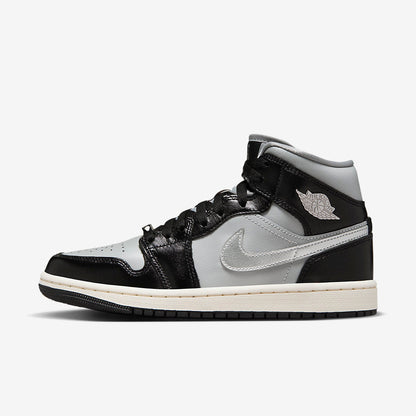 Men's Air Jordan 1 Mid 'Black Chrome' Shoes