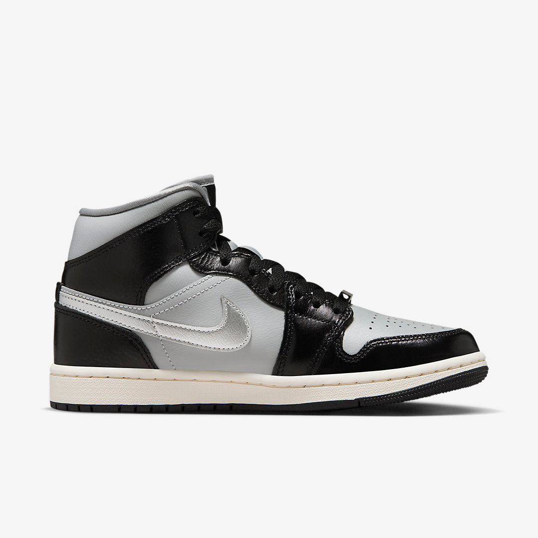 Men's Air Jordan 1 Mid 'Black Chrome' Shoes