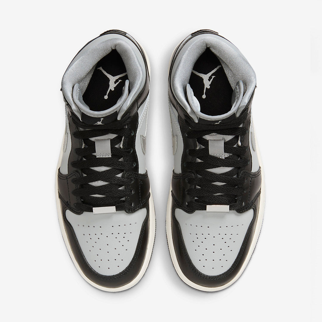 Men's Air Jordan 1 Mid 'Black Chrome' Shoes