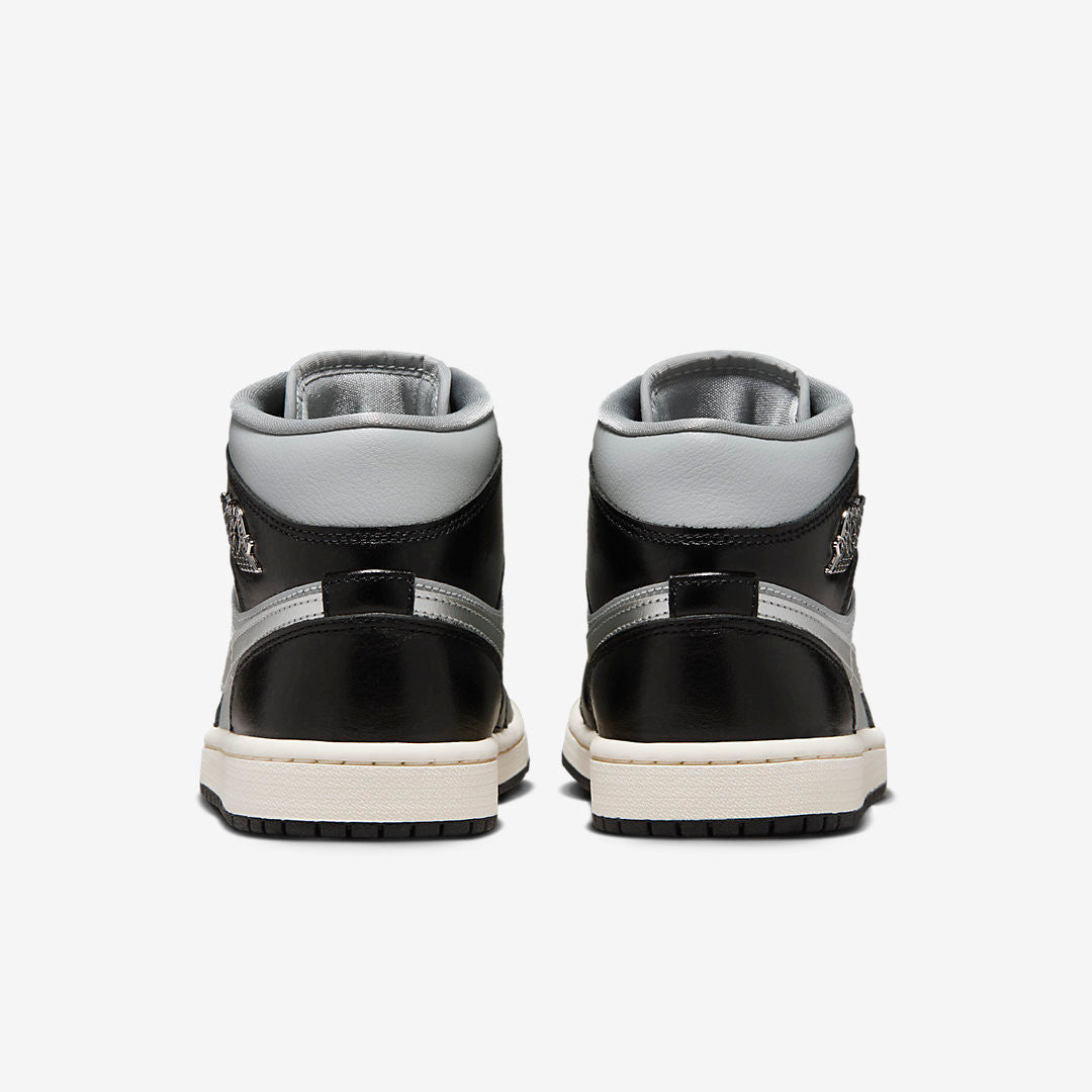 Men's Air Jordan 1 Mid 'Black Chrome' Shoes