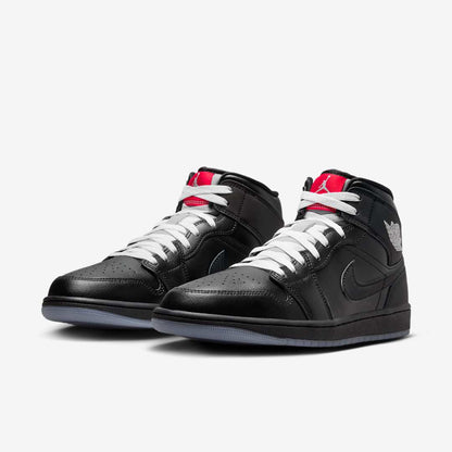 Men's Air Jordan 1 Mid 'Black Metallic' Shoes