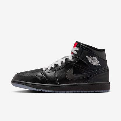 Men's Air Jordan 1 Mid 'Black Metallic' Shoes