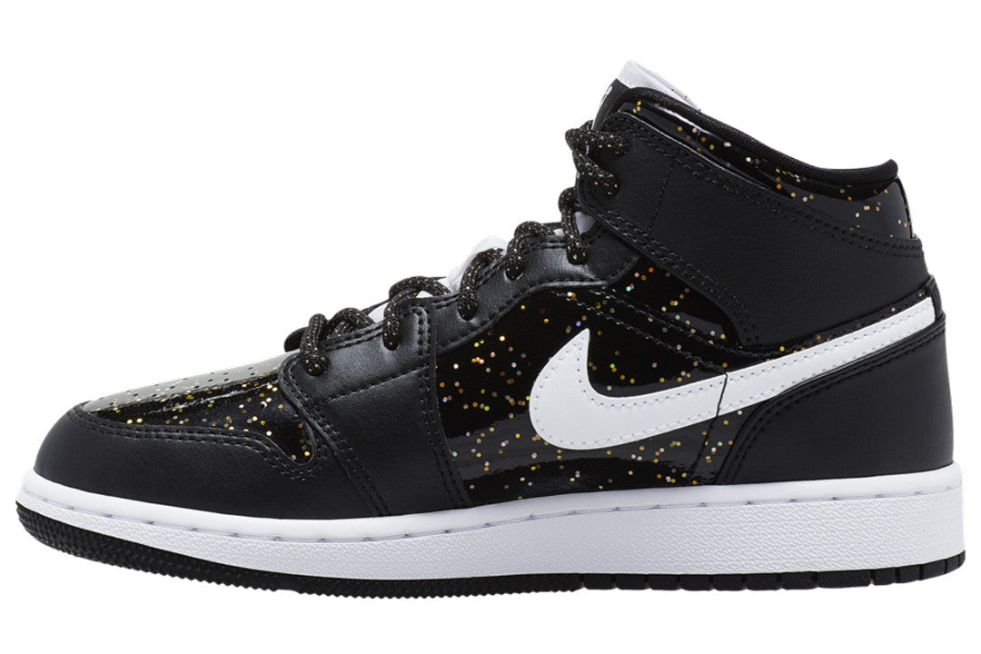 Men's Air Jordan 1 Mid 'Black Speckle' Shoes