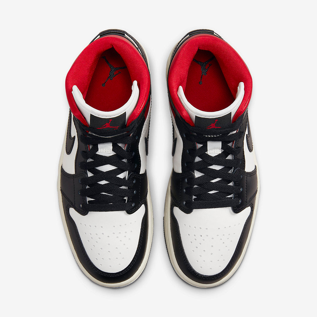 Men's Air Jordan 1 Mid 'Black Toe' Shoes