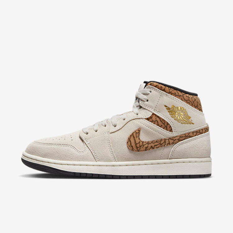 Men's Air Jordan 1 Mid 'Brown Elephant' Shoes