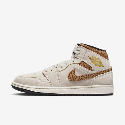 Men's Air Jordan 1 Mid 'Brown Elephant' Shoes