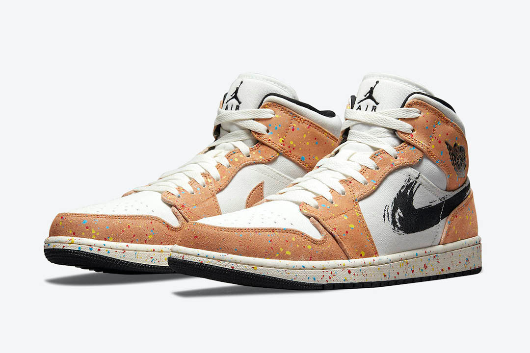 Men's Air Jordan 1 Mid 'Brushstroke' Shoes