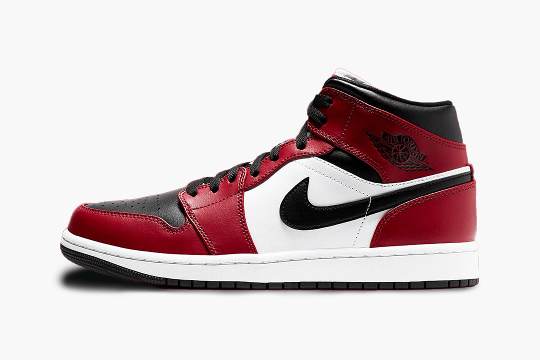 Men's Air Jordan 1 Mid 'Chicago Black Toe' Shoes