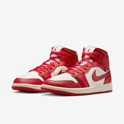 Men's Air Jordan 1 Mid 'Cracked Leather' Shoes