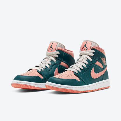 Men's Air Jordan 1 Mid 'Dark Emerald Green' Shoes