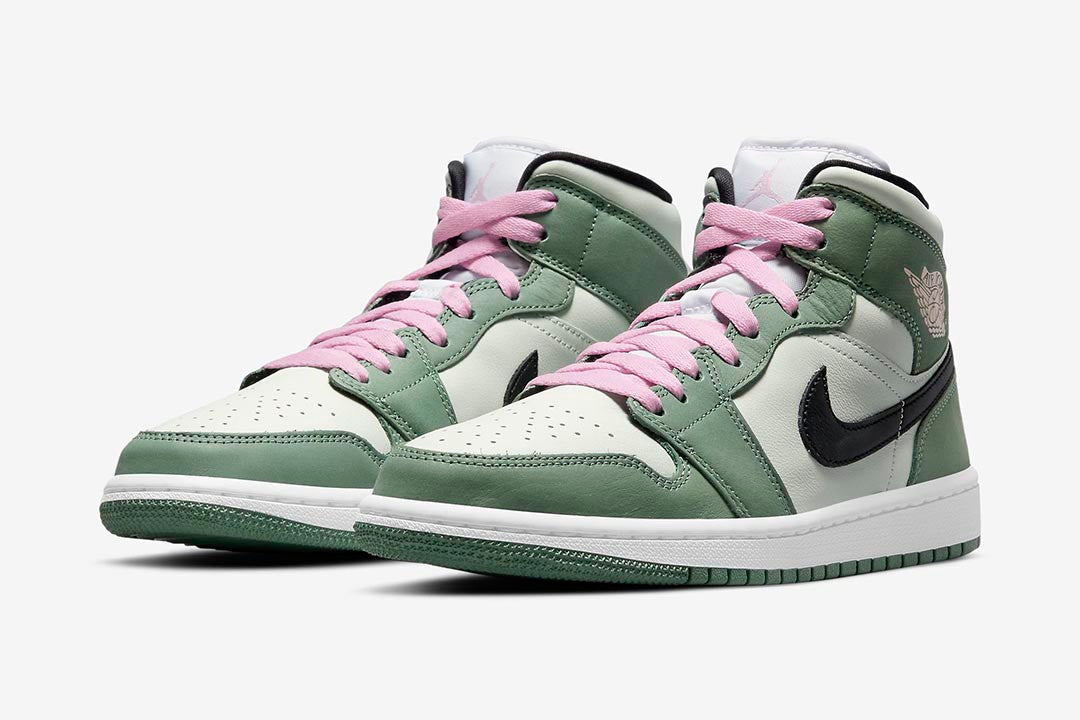 Men's Air Jordan 1 Mid 'Dutch Green' Shoes