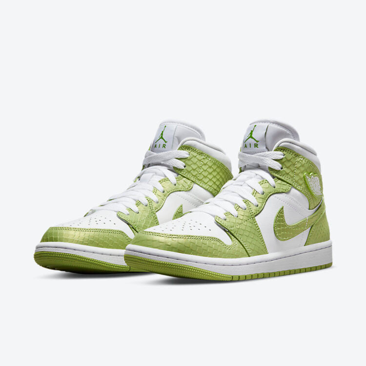 Men's Air Jordan 1 Mid 'Green Python' Shoes