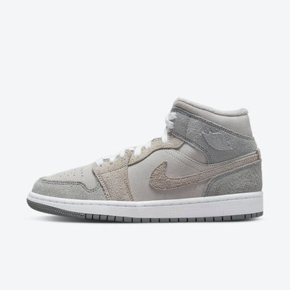 Men's Air Jordan 1 Mid 'Grey Fleece' Shoes