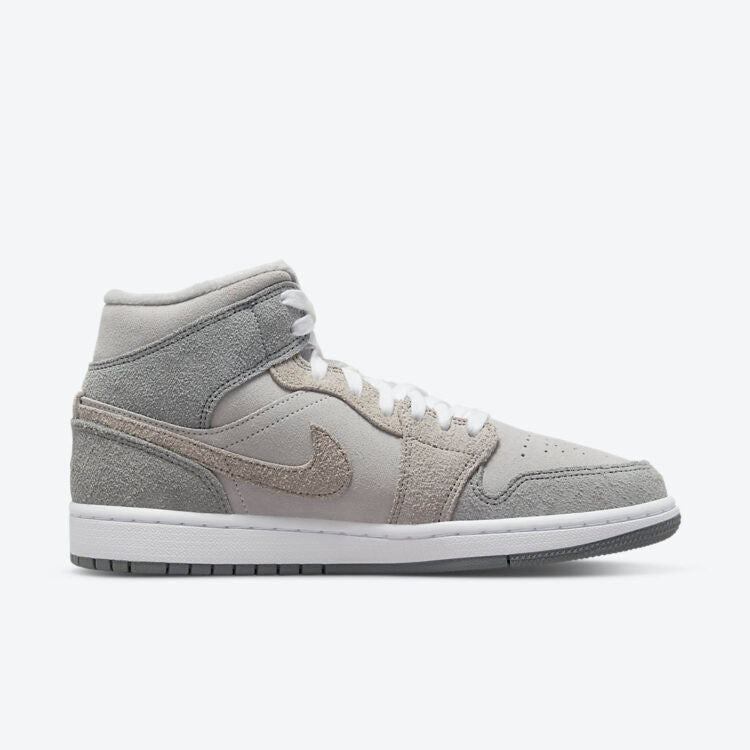 Men's Air Jordan 1 Mid 'Grey Fleece' Shoes