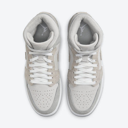 Men's Air Jordan 1 Mid 'Grey Fleece' Shoes
