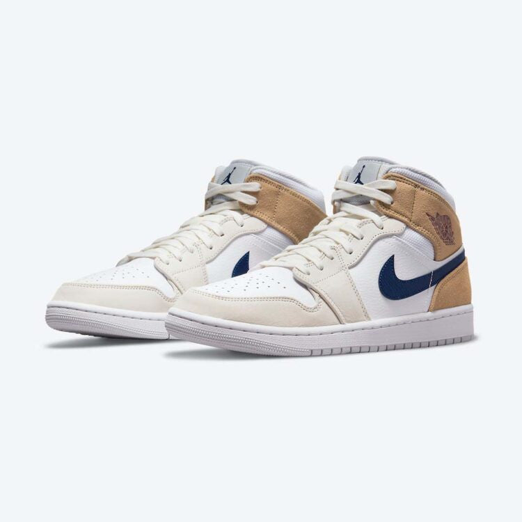 Men's Air Jordan 1 Mid 'Hairy Khaki' Shoes