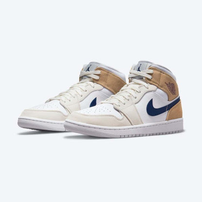 Men's Air Jordan 1 Mid 'Hairy Khaki' Shoes