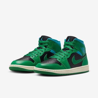 Men's Air Jordan 1 Mid 'Lucky Green' Shoes