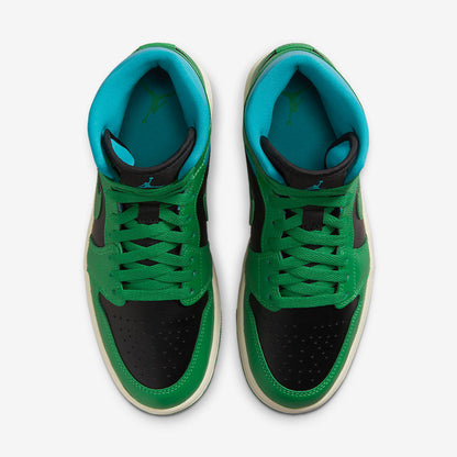 Men's Air Jordan 1 Mid 'Lucky Green' Shoes