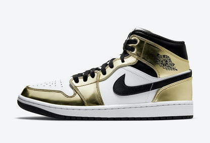 Men's Air Jordan 1 Mid 'Metallic Gold' Shoes