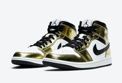Men's Air Jordan 1 Mid 'Metallic Gold' Shoes