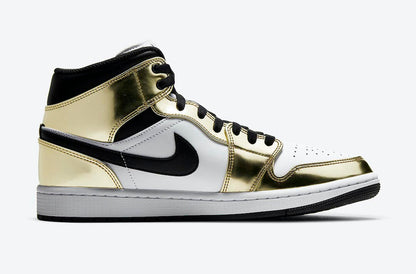 Men's Air Jordan 1 Mid 'Metallic Gold' Shoes