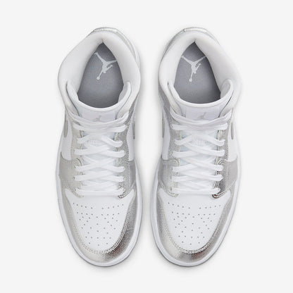 Men's Air Jordan 1 Mid 'Metallic Silver' Shoes