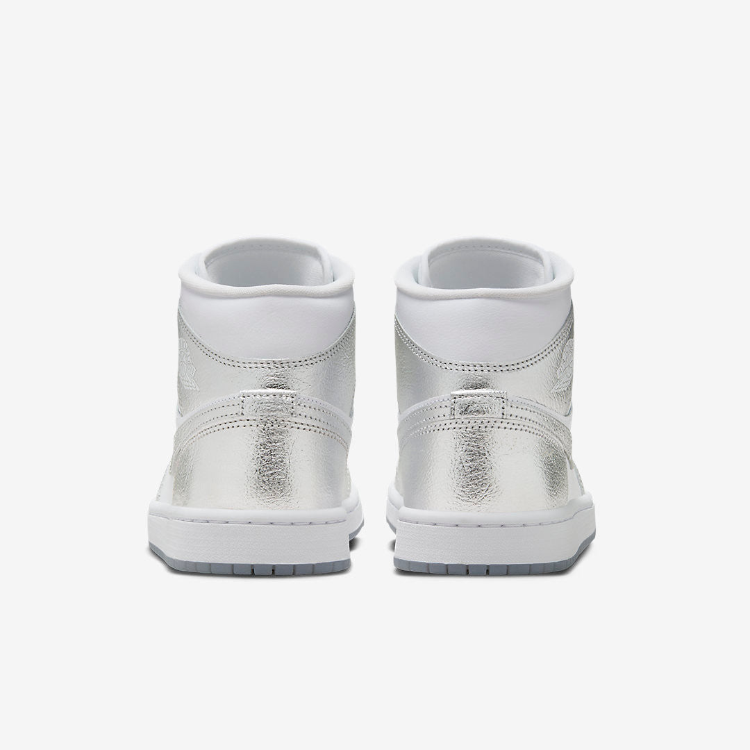 Men's Air Jordan 1 Mid 'Metallic Silver' Shoes