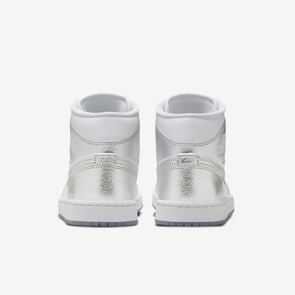 Men's Air Jordan 1 Mid 'Metallic Silver' Shoes