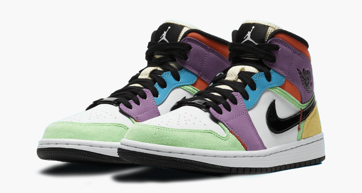 Men's Air Jordan 1 Mid 'Multi-Color' Shoes