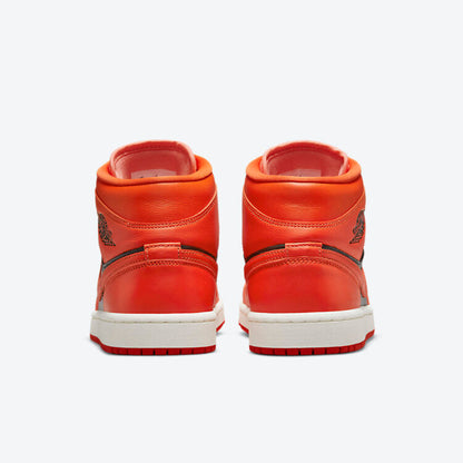 Men's Air Jordan 1 Mid 'Orange Black' Shoes