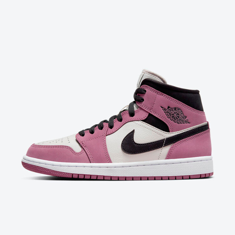 Men's Air Jordan 1 Mid 'Pink Nubuck' Shoes