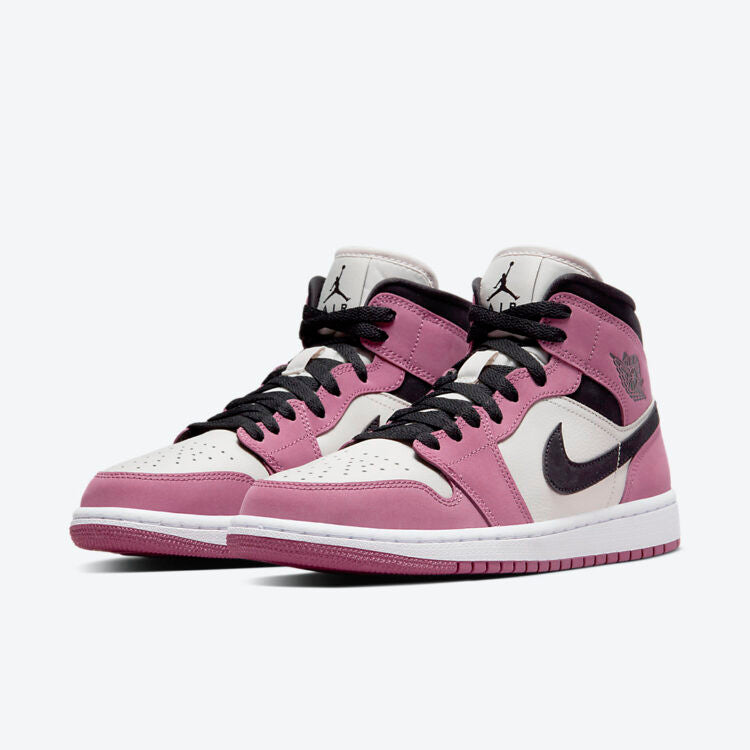 Men's Air Jordan 1 Mid 'Pink Nubuck' Shoes