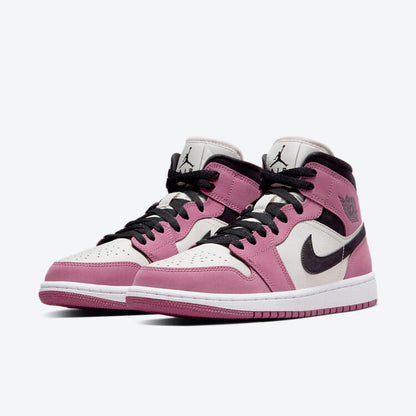 Men's Air Jordan 1 Mid 'Pink Nubuck' Shoes