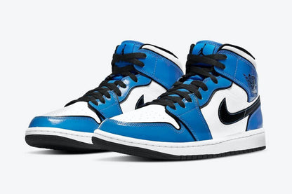 Men's Air Jordan 1 Mid 'Signal Blue' Shoes