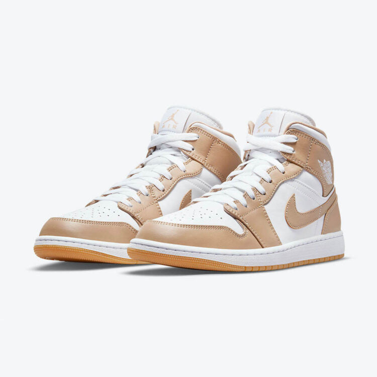 Men's Air Jordan 1 Mid 'Tan Gum' Shoes