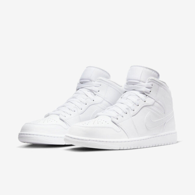 Men's Air Jordan 1 Mid 'Triple White' Shoes