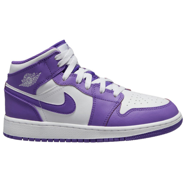 Men's Air Jordan 1 Mid 'White Purple' Shoes