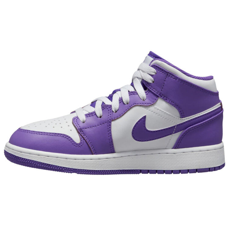 Men's Air Jordan 1 Mid 'White Purple' Shoes