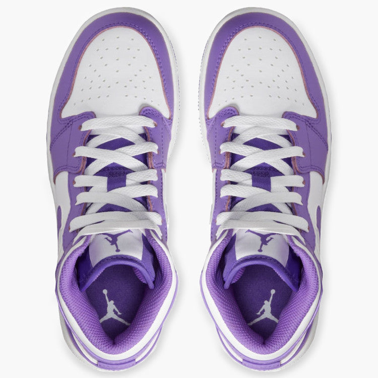 Men's Air Jordan 1 Mid 'White Purple' Shoes