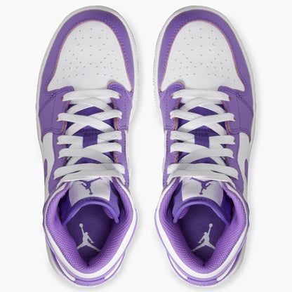 Men's Air Jordan 1 Mid 'White Purple' Shoes