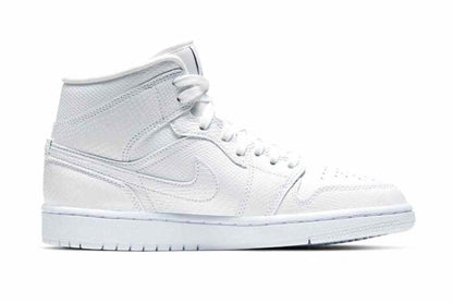 Men's Air Jordan 1 Mid 'White Snakeskin' Shoes