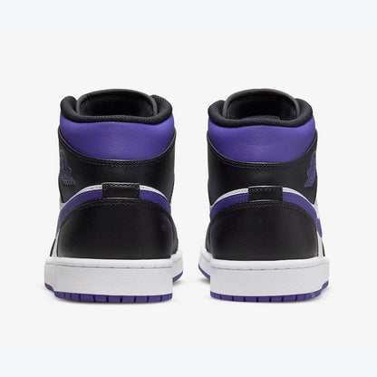 Men's Air Jordan 1 Mid 'White Black-Court Purple' Shoes