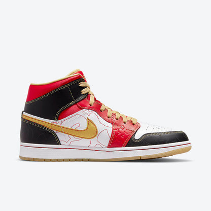 Men's Air Jordan 1 Mid 'White Gold Dust' Shoes