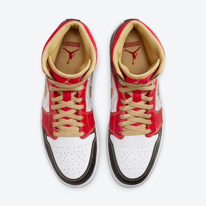 Men's Air Jordan 1 Mid 'White Gold Dust' Shoes