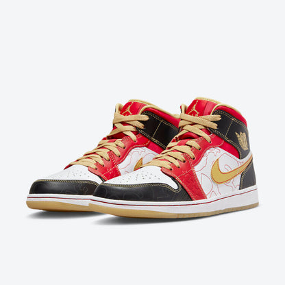 Men's Air Jordan 1 Mid 'White Gold Dust' Shoes