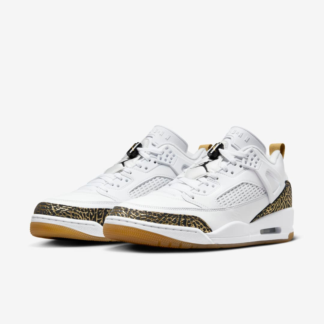 Men's Jordan Spizike Low White Metallic Gold Shoes