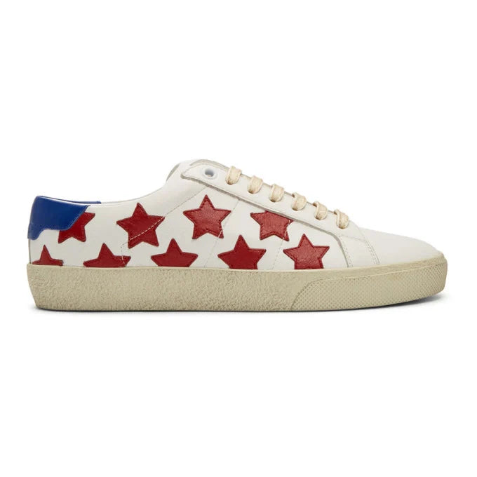 Men's Saint Laurent Court Classic SL06 Red Stars Sneakers